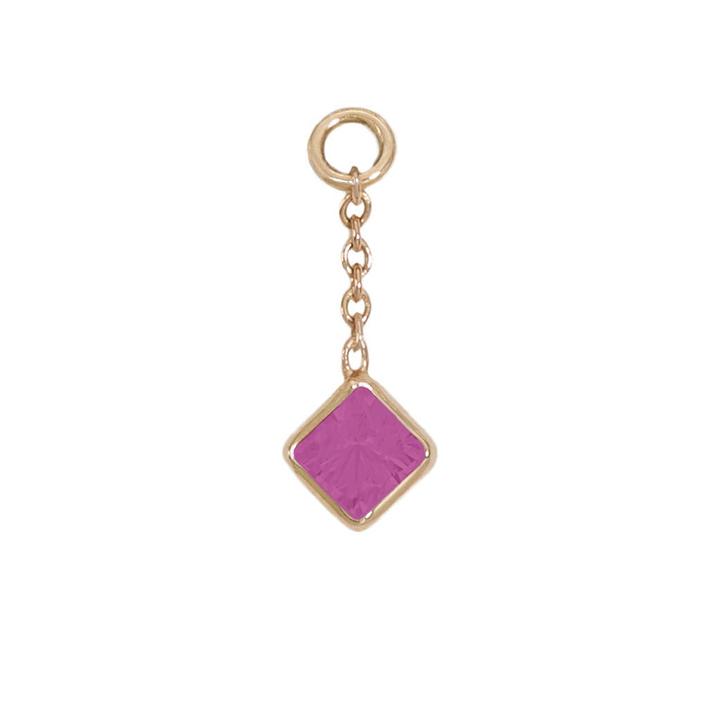 12mm Solid Gold Square Ruby Charm – Jimmy Buddha Designs