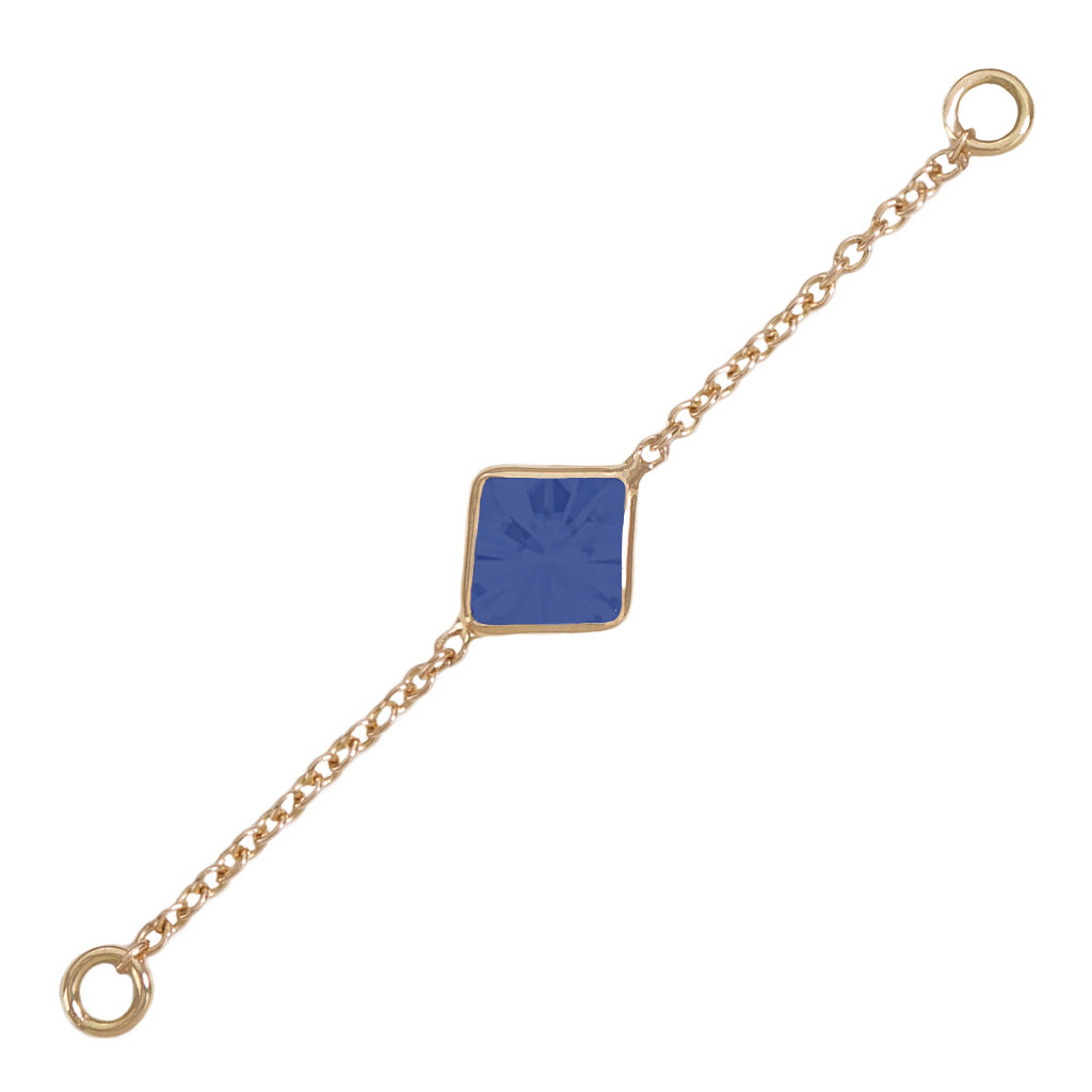 35mm Solid Gold Sapphire Accessory Chain