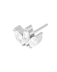 Titanium Triple Marquise Threadless - Clear CZ (18g/16g)