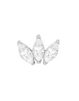 Titanium Triple Marquise Threadless - Clear CZ (18g/16g)
