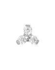 Titanium Micro Tri Threadless End - Clear CZ (18/16g)