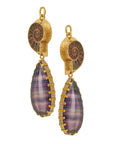 Ammonite & Fluorite Dangles