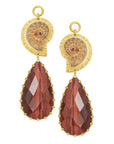 Ammonite Dangles & Faceted Red Tiger's Eye