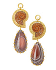 Ammonite & Botswana Agate Dangles