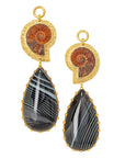 Ammonite Banded Agate Dangles