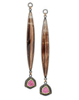 OXSS/Solid 18k Gold Smoky Quartz, Watermelon Tourmaline