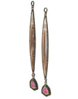 OXSS/Solid 18k Gold Smoky Quartz, Watermelon Tourmaline