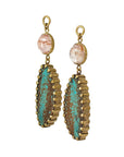 Rutilated Quartz & Turquoise Dangles