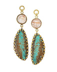 Rutilated Quartz & Turquoise Dangles