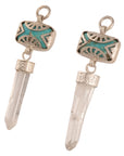 Turquoise & Crystal Dangles