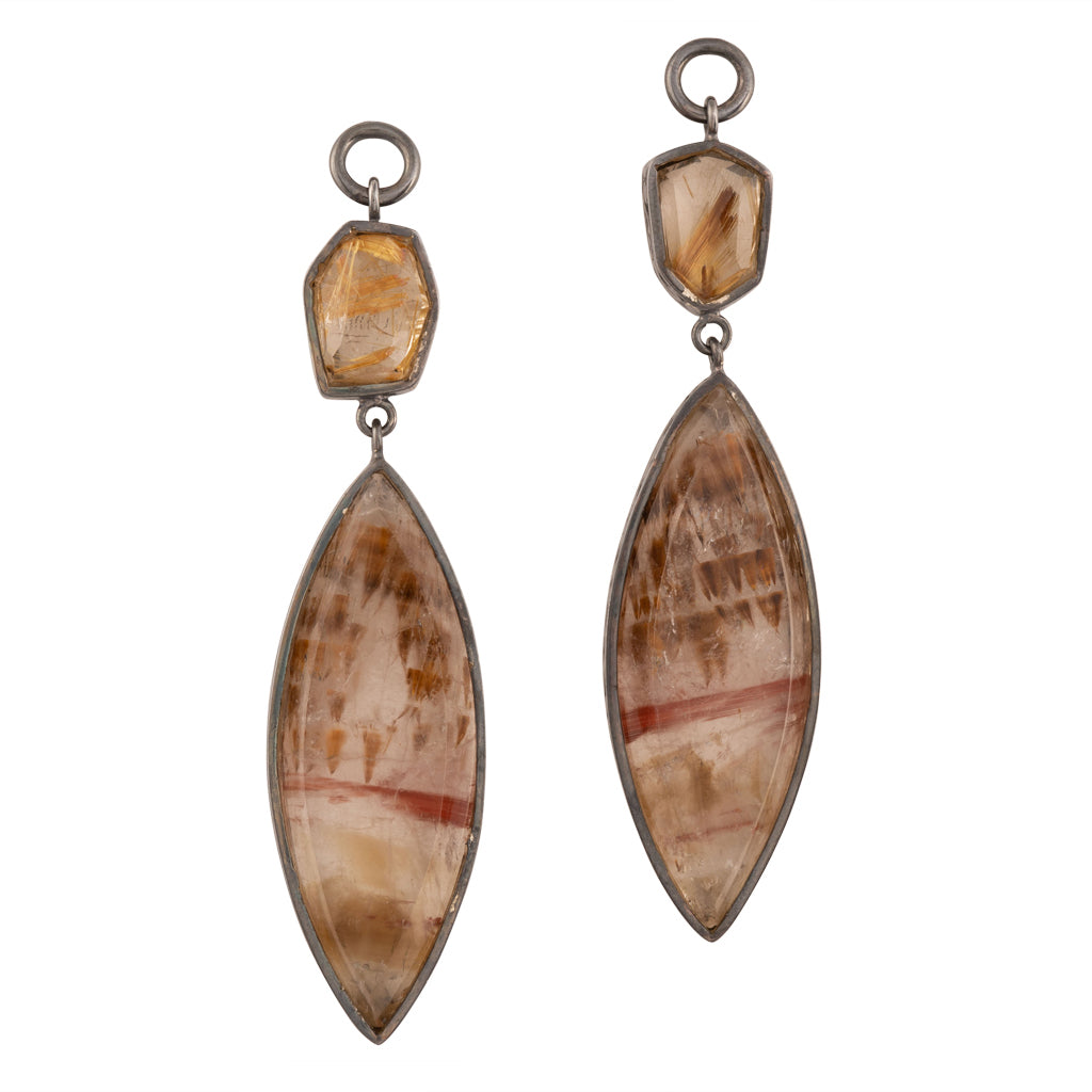 Faceted Rutilated Quartz & Phantom Quartz Jollie