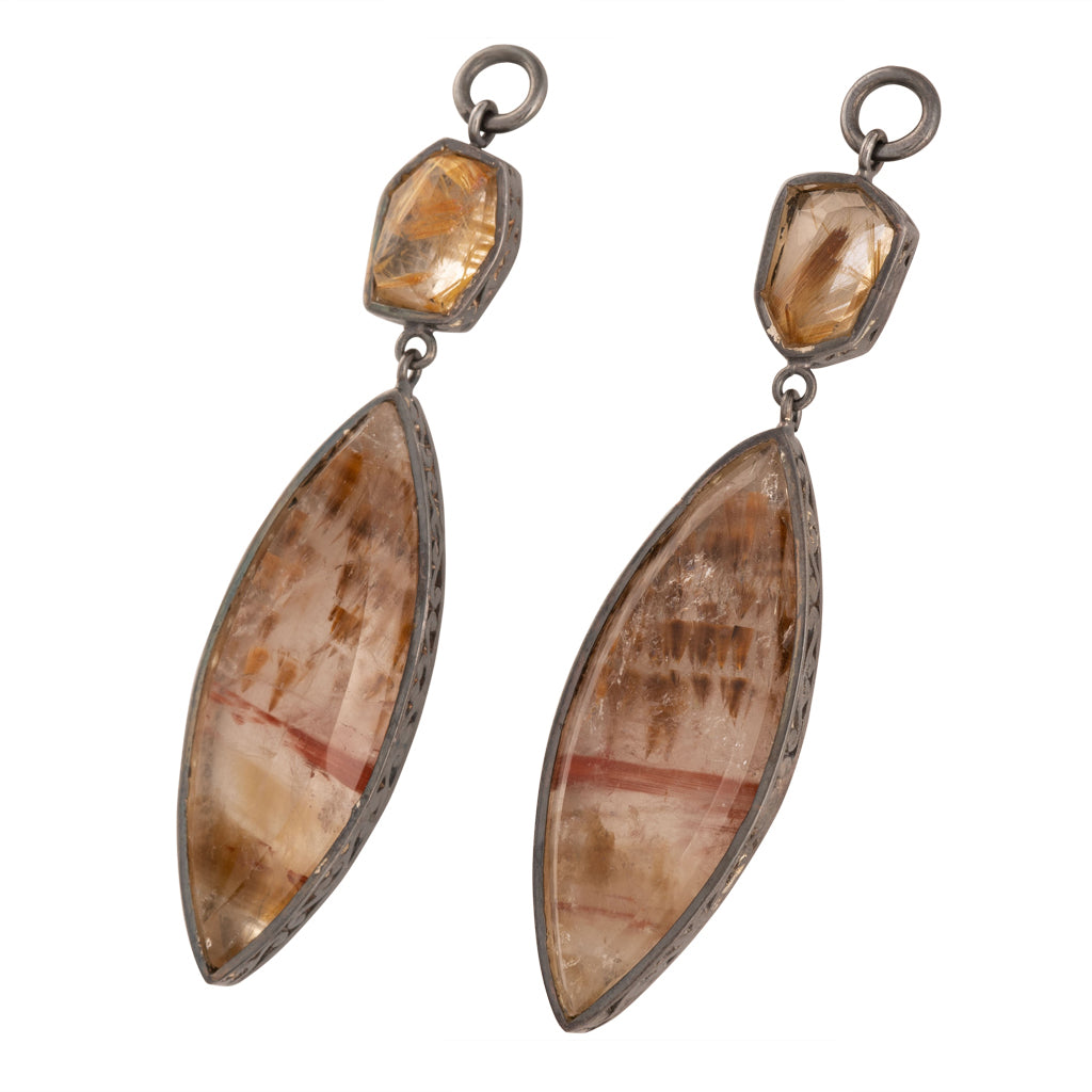 Faceted Rutilated Quartz & Phantom Quartz Jollie