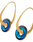 Bermuda Blue Swarovski Hoop Dangles