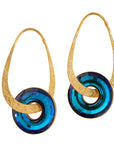Bermuda Blue Swarovski Hoop Dangles