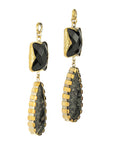 Faceted Black Obsidian & Marcasite Dangle