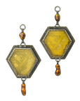 Fire Agate & Tourmaline Dangles