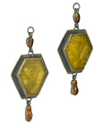 Fire Agate & Tourmaline Dangles