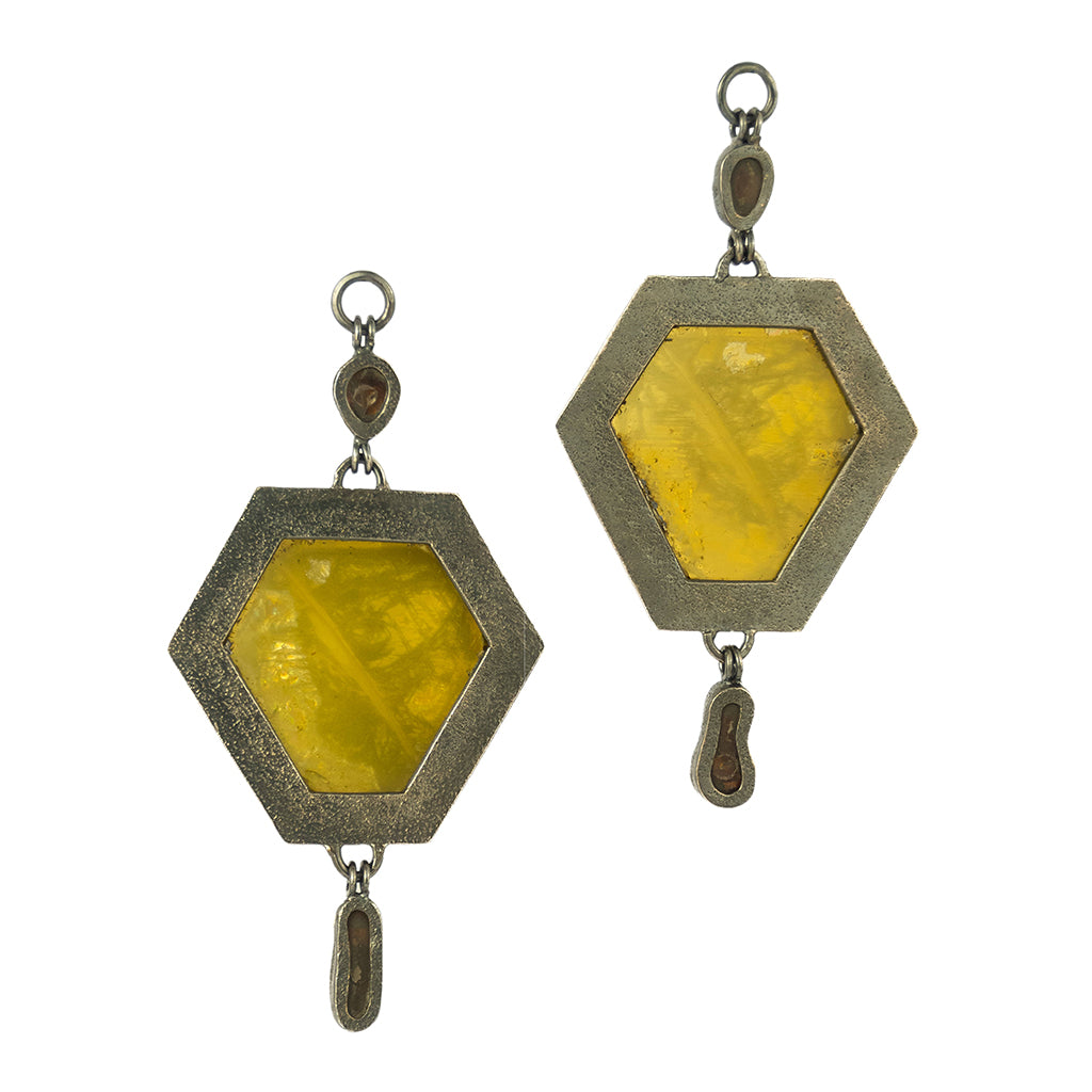 Fire Agate & Tourmaline Dangles