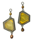 Fire Agate & Tourmaline Dangles