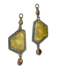 Fire Agate & Tourmaline Dangles