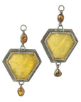 Fire Agate & Tourmaline Dangles