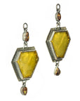 Fire Agate & Tourmaline Dangles