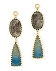 Tourmalated Quartz & Blue Quartz Dangles