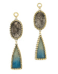 Tourmalated Quartz & Blue Quartz Dangles
