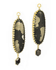 Apache Gold & Black Sapphire Dangles