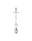 Titanium Dagger Drop Threadless End - Clear CZ (18g/16g)