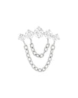 Titanium Four Rounds Loop Chain Threadless End - Clear CZ (18g/16g)