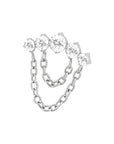 Titanium Four Rounds Loop Chain Threadless End - Clear CZ (18g/16g)