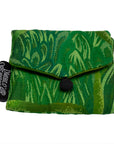 Green Swirl Recycled Kimono Jewelry Pouch