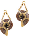 Faceted Black Obsidian Brown Floating Ammonites