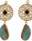 Black Obsidian & Turquoise Morning Star Emblem