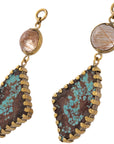 Rutilated Quartz & Turquoise Dangles