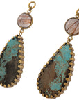 Rutilated Quartz & Turquoise Dangles