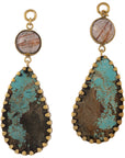 Rutilated Quartz & Turquoise Dangles