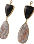Rainbow Obsidian & Crazy Lace Agate Dangles