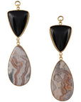 Rainbow Obsidian & Crazy Lace Agate Dangles