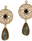 Black Obsidian & Turquoise Morning Star Emblem