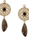 Black Obsidian & Turquoise Morning Star Emblem