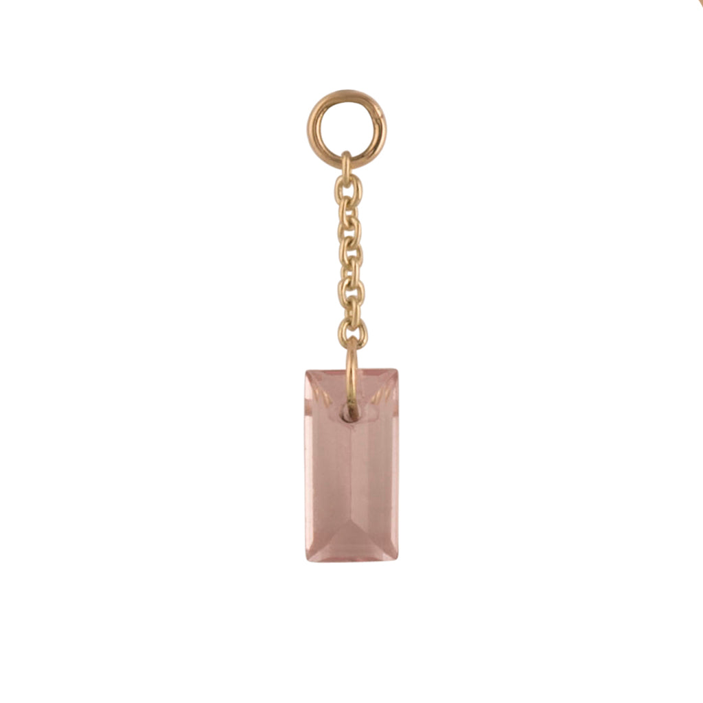 Solid Gold Natural Tourmaline Charm