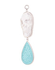 Quartz & Turquoise Skull Dangles