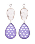 Quartz & Purple Chalcedony Skull Dangles