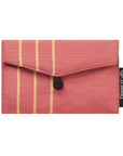 Salmon & Gold Stripes Recycled Kimono Jewelry Pouch