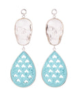 Quartz & Turquoise Skull Dangles