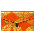 Orange & Gold Recycled Kimono Jewelry Pouch