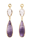 Quartz & Amethyst Skull Dangles