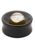 Black Obsidian & Tourmalated Quartz Stone Inlay Plugs